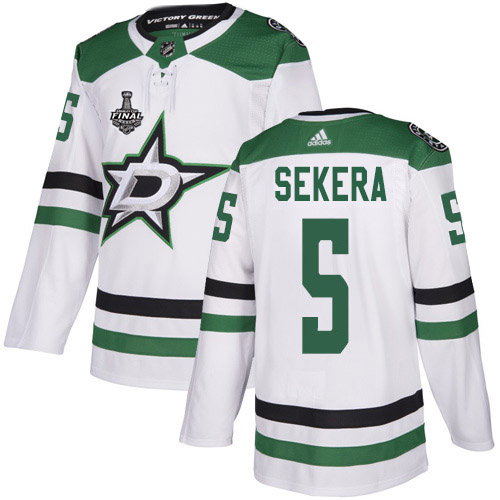 Adidas Men Dallas Stars #5 Andrej Sekera White Road Authentic 2020 Stanley Cup Final Stitched NHL Jersey->dallas stars->NHL Jersey